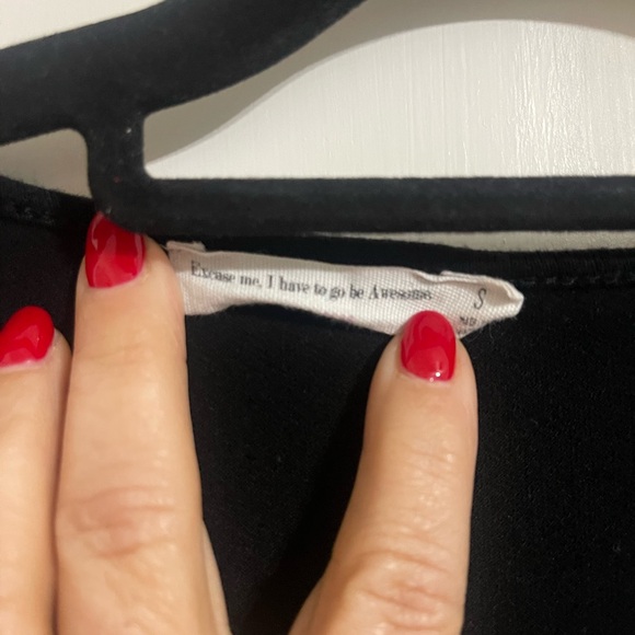 Double Zero Brand Size S Black Crisscross Long Sleeve V-neck Ladies Blouse - Picture 2 of 6